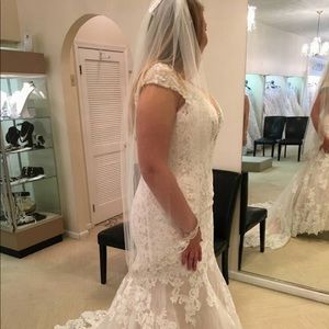 Bling! Beaded wedding veil- never worn!